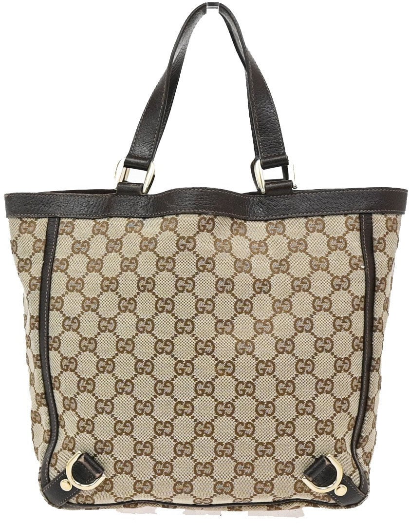 Gucci Gucci Abbey D-Ring Tote GG Canvas Small Bruin