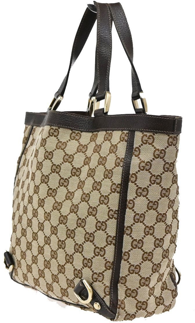 Gucci Gucci Abbey D-Ring Tote GG Canvas Small Bruin