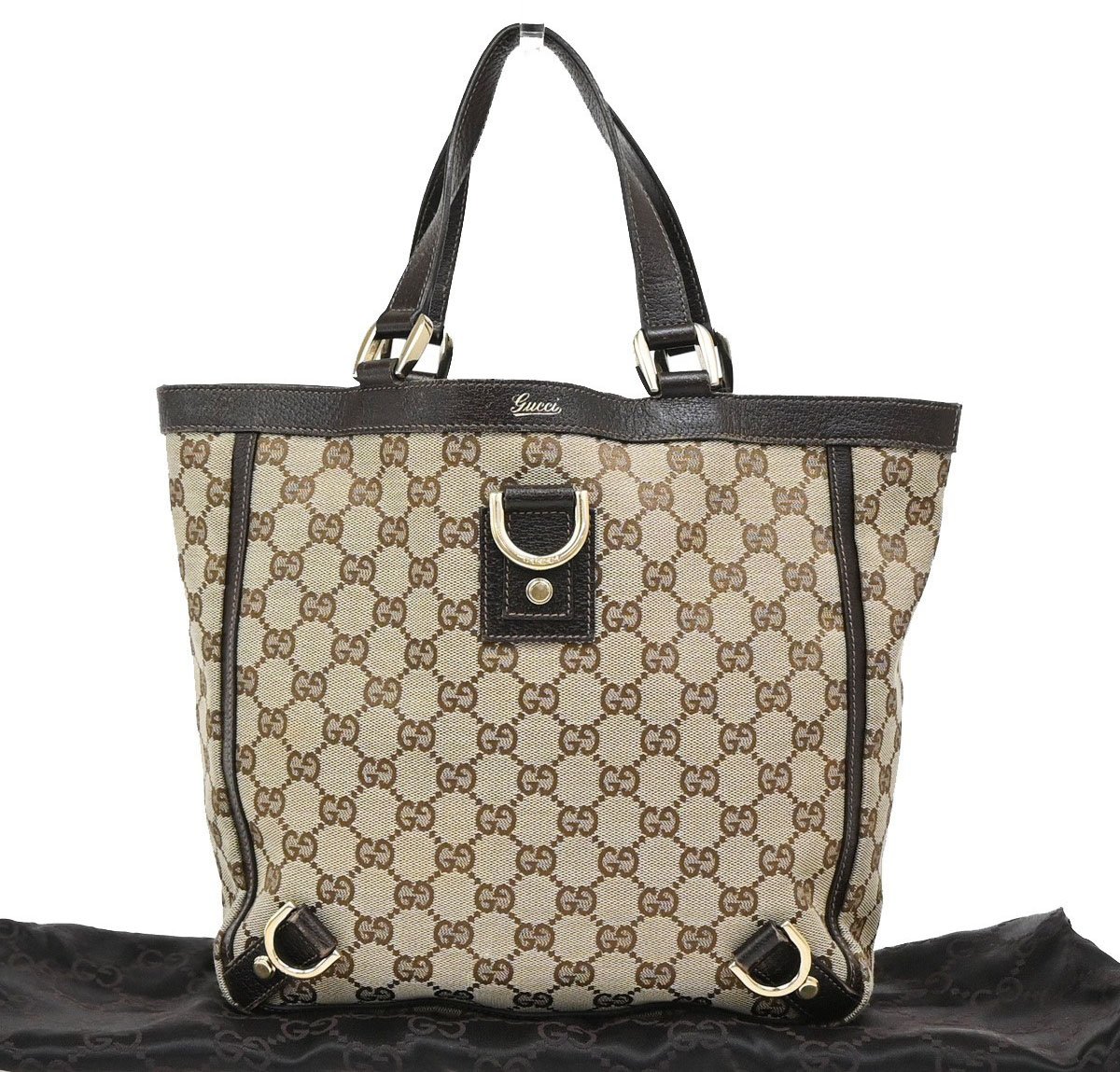 Gucci Gucci Abbey D-Ring Tote GG Canvas Small Bruin