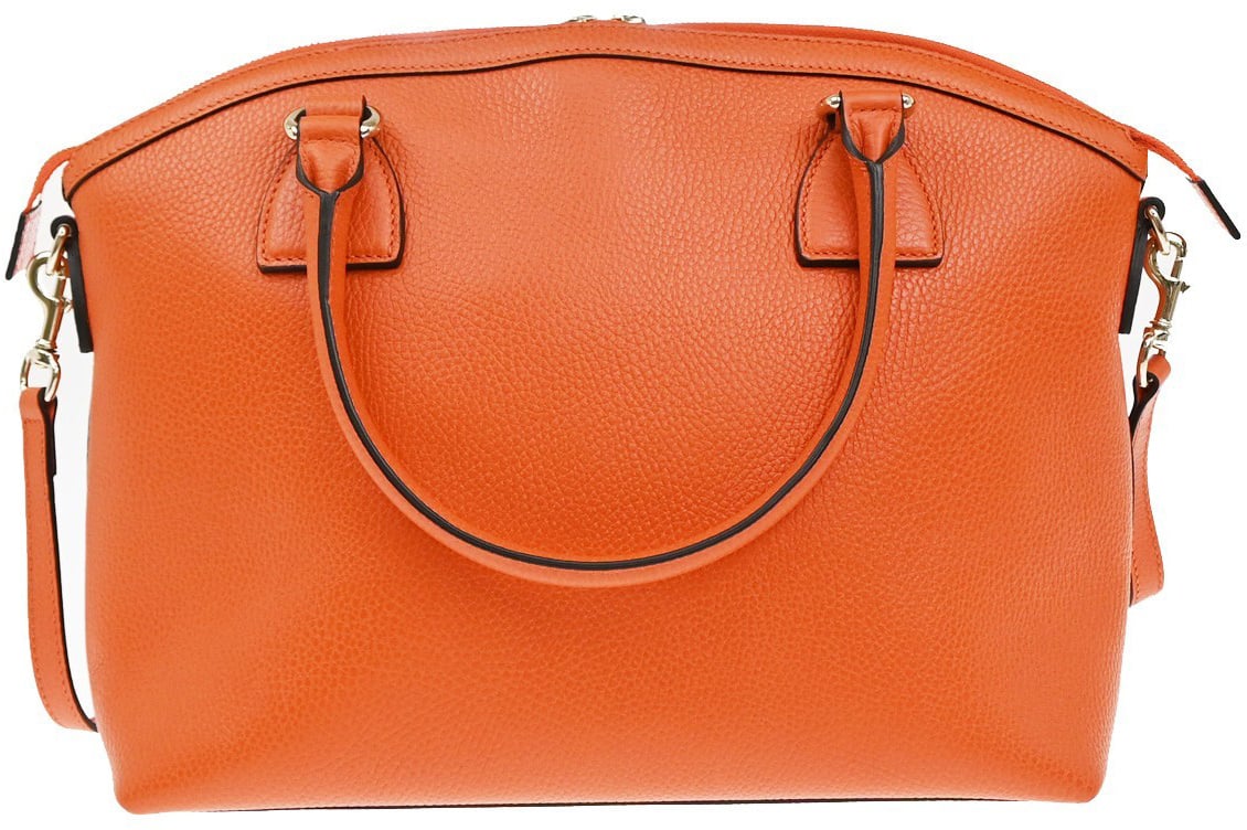 Gucci Gucci GG Charm Convertible Dome Satchel Leather Medium Oranje