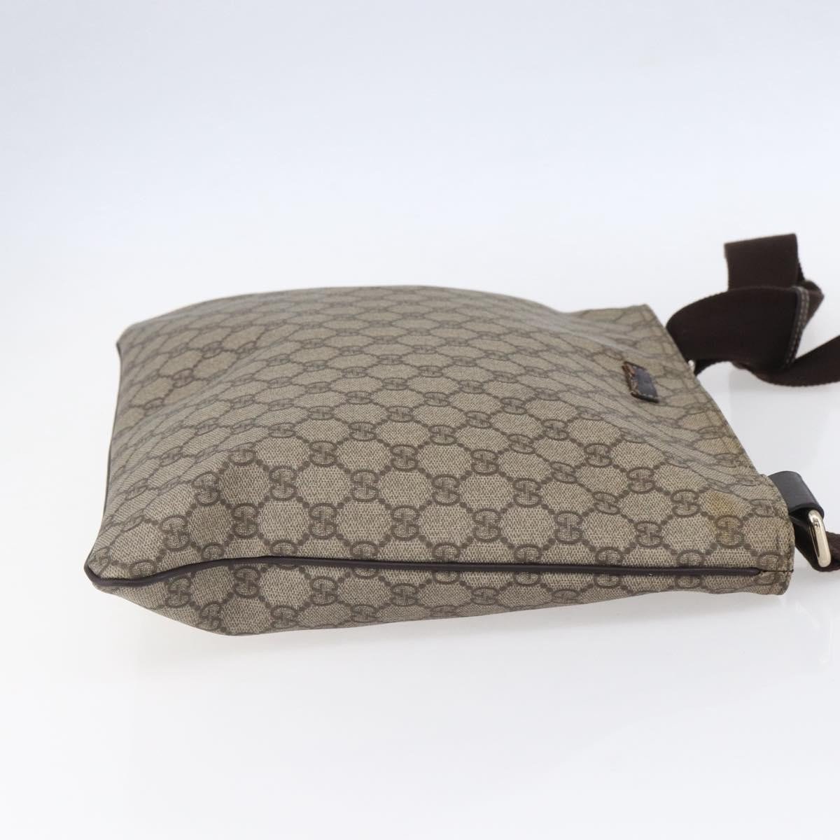 Gucci Gucci Zip Top Messenger Bag GG Coated Canvas Large Beige