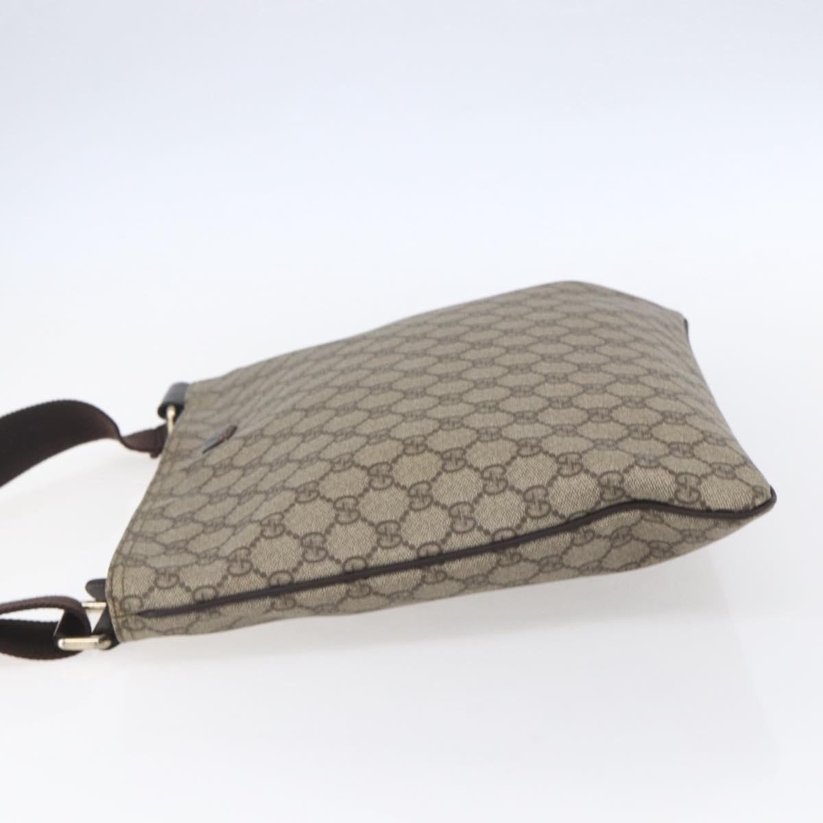 Gucci Gucci Zip Top Messenger Bag GG Coated Canvas Large Beige