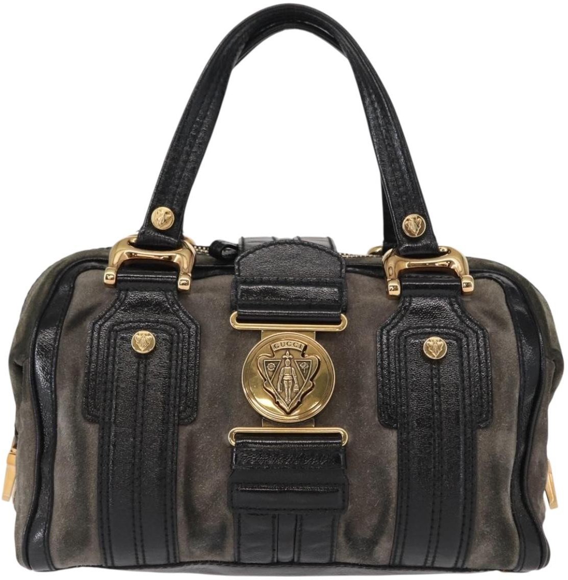 Gucci Gucci Aviatrix Satchel Suede Medium Zwart