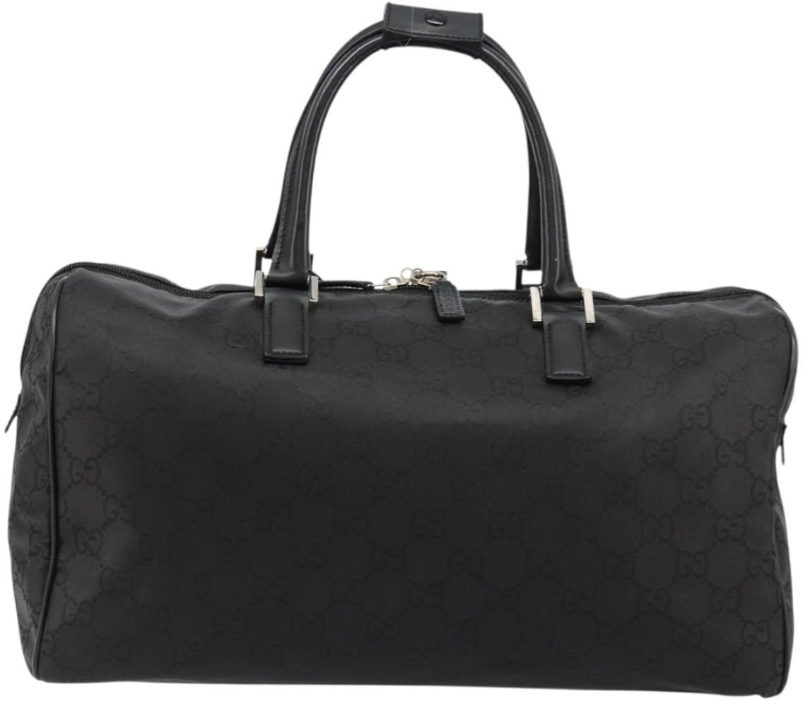 Gucci Gucci Duffle Bag Jumbo GG Embossed Leather Small Zwart