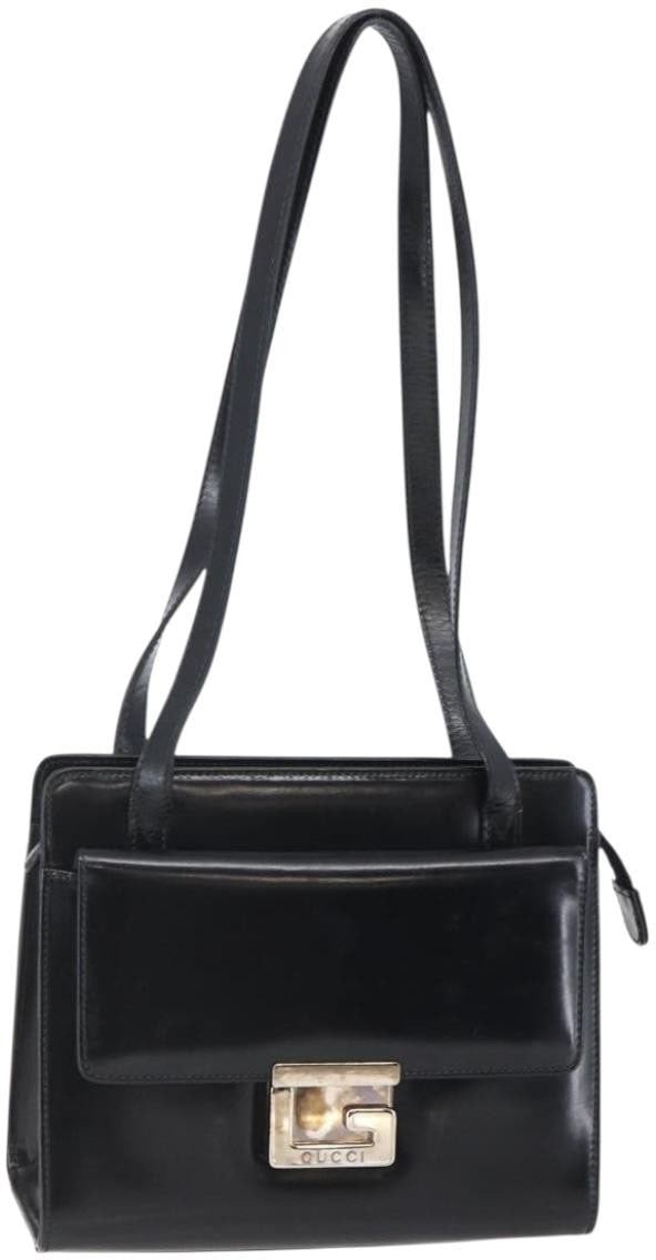 Gucci Gucci Vintage Square G Camera Shoulder Bag Leather Zwart