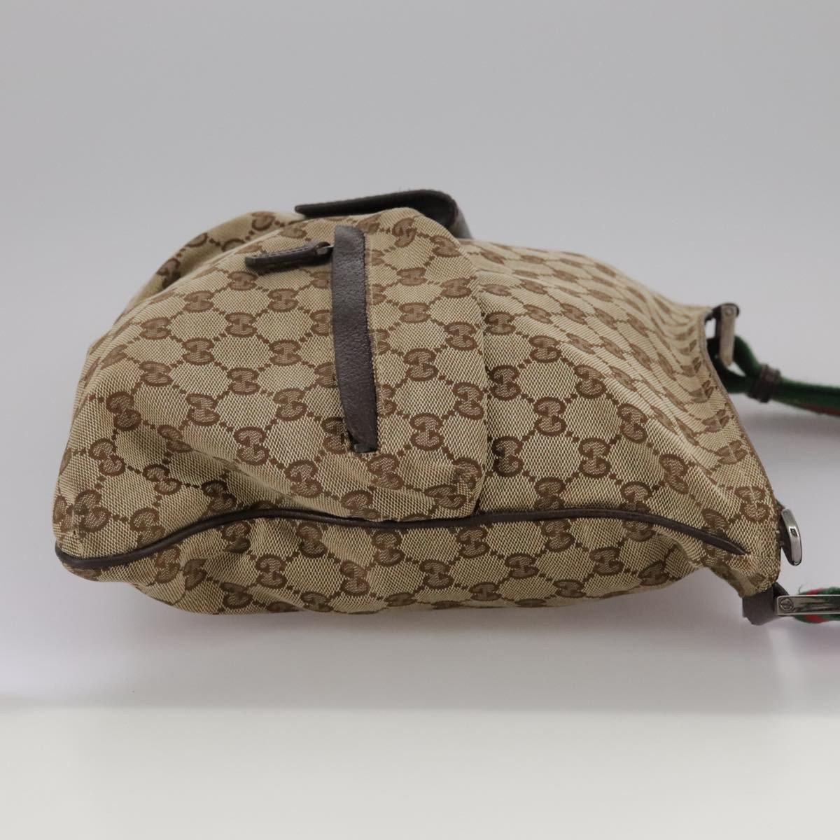 Gucci Double Pocket Web Messenger GG Canvas Medium Bruin