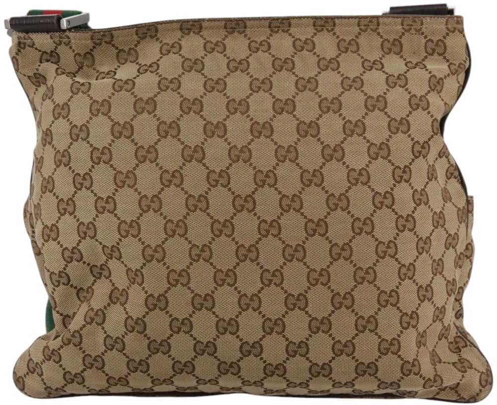 Gucci Double Pocket Web Messenger GG Canvas Medium Bruin