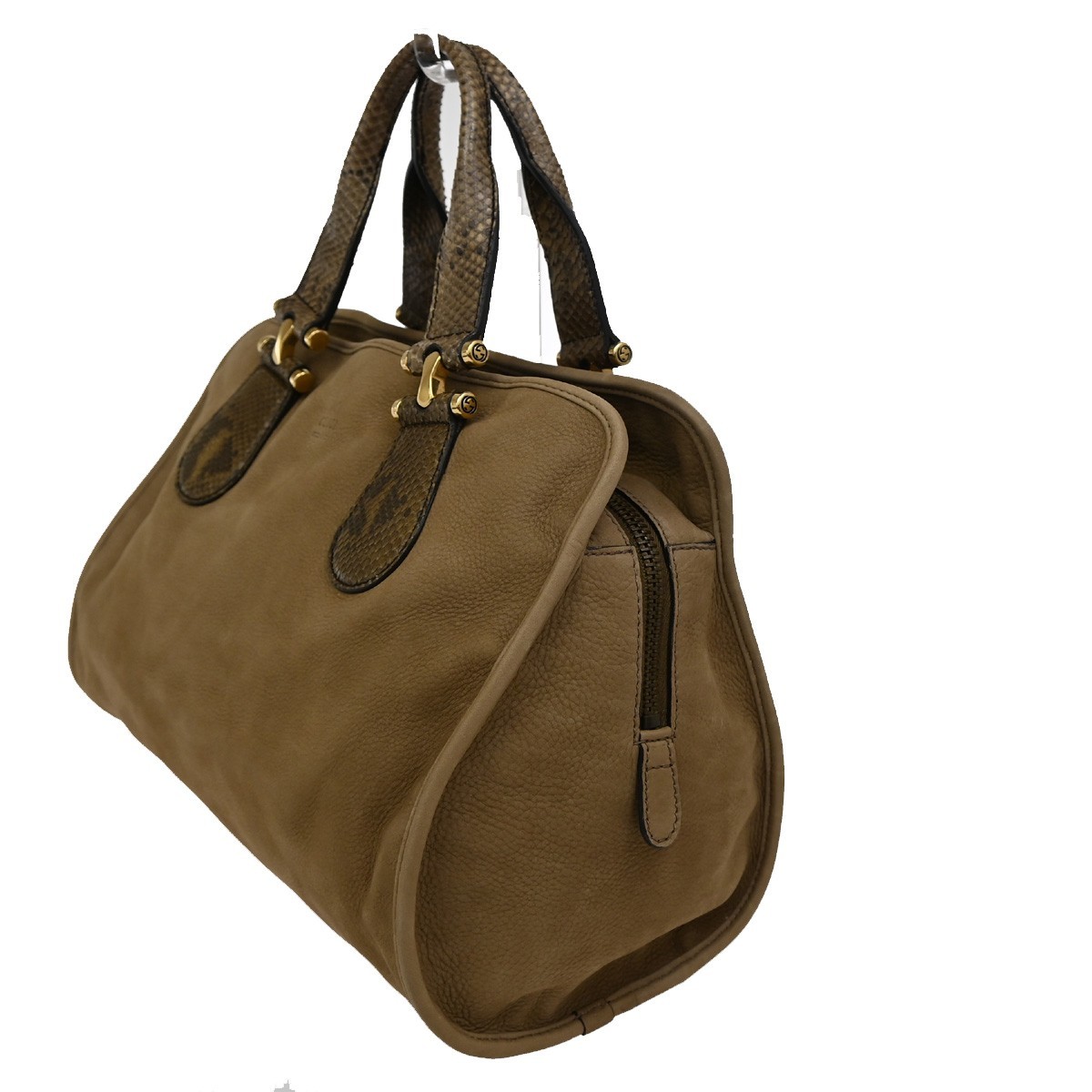 Gucci Gucci Twice Satchel Nubuck with Python Bruin