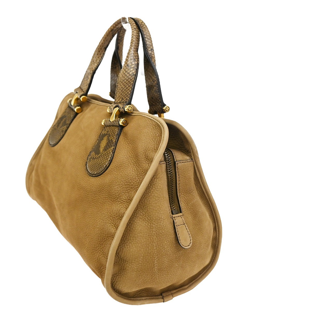 Gucci Gucci Twice Satchel Nubuck with Python Bruin