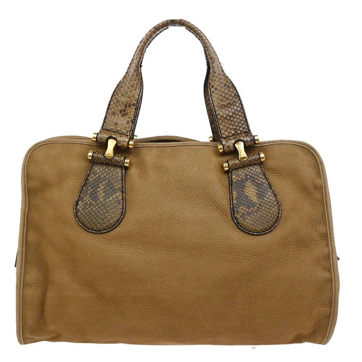 Gucci Gucci Twice Satchel Nubuck with Python Bruin