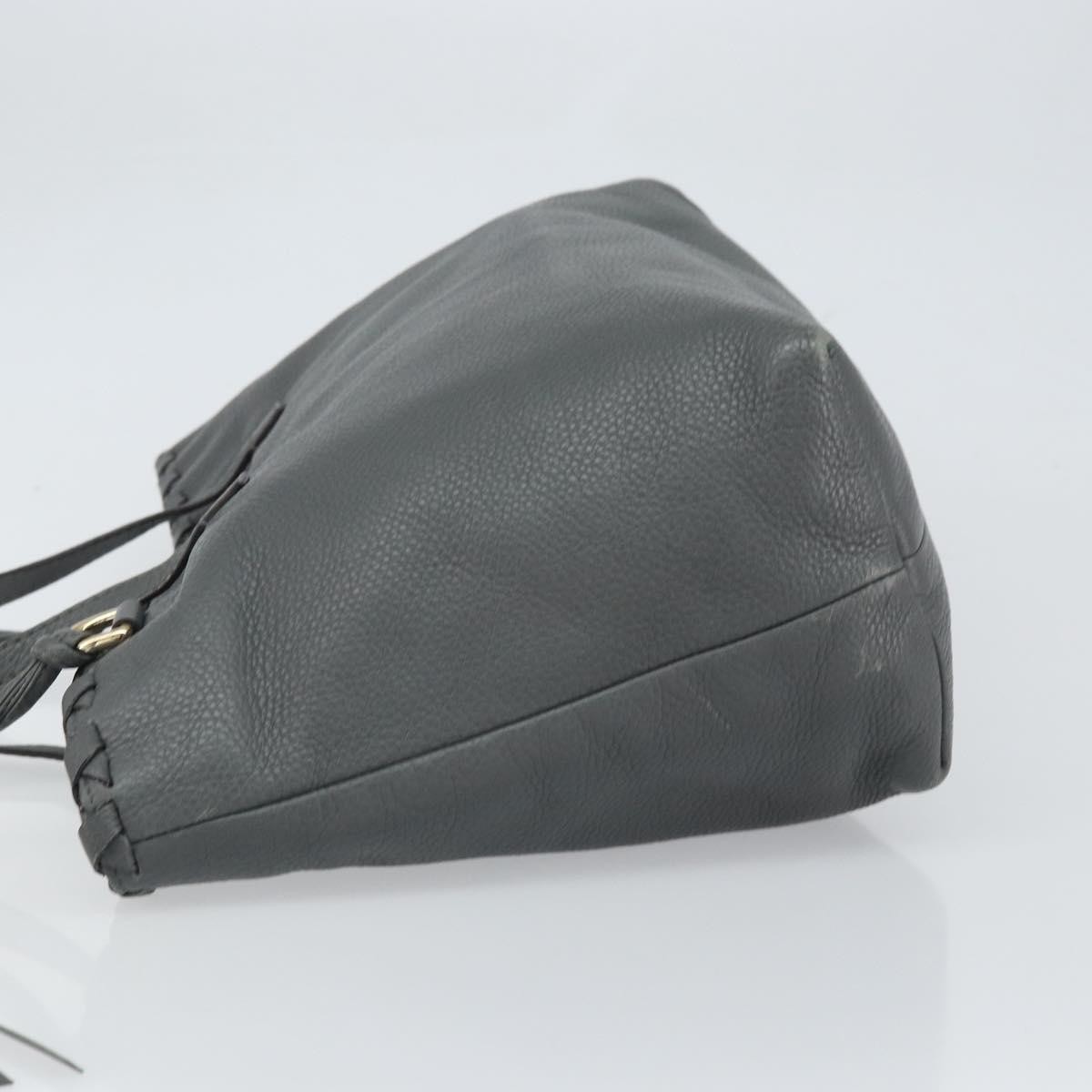 Gucci Gucci Bamboo Tassel Tote Leather Large Grijs