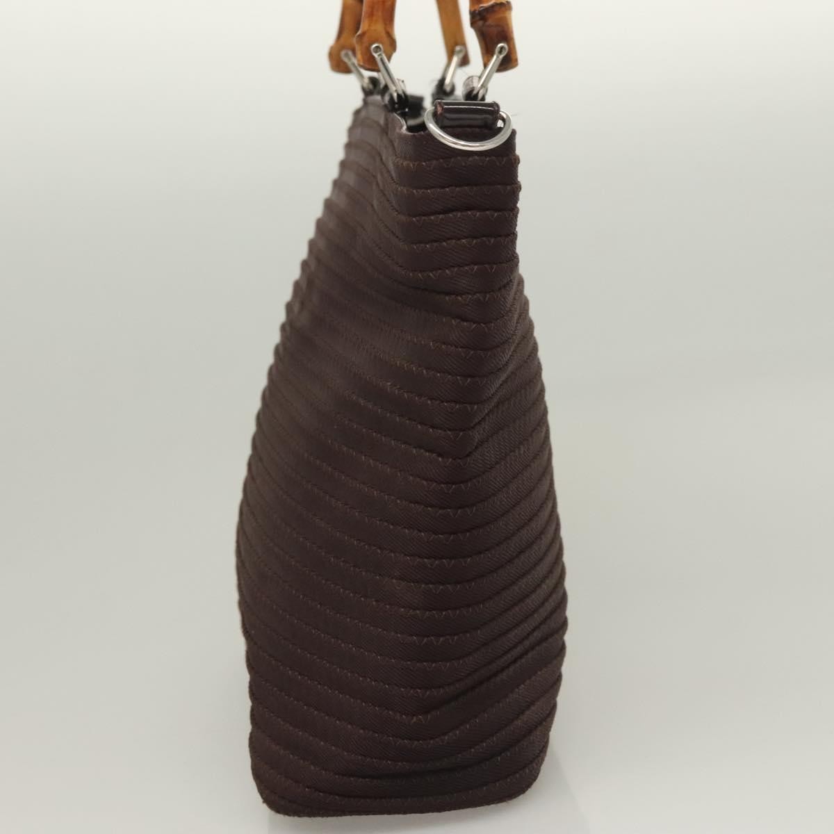 Gucci Gucci Vintage Bamboo Handle Tote Nylon Bruin