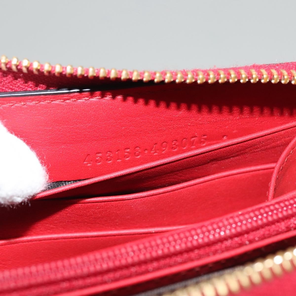 Gucci Gucci Bamboo Tassel Zip Organizer Wallet Leather Rood