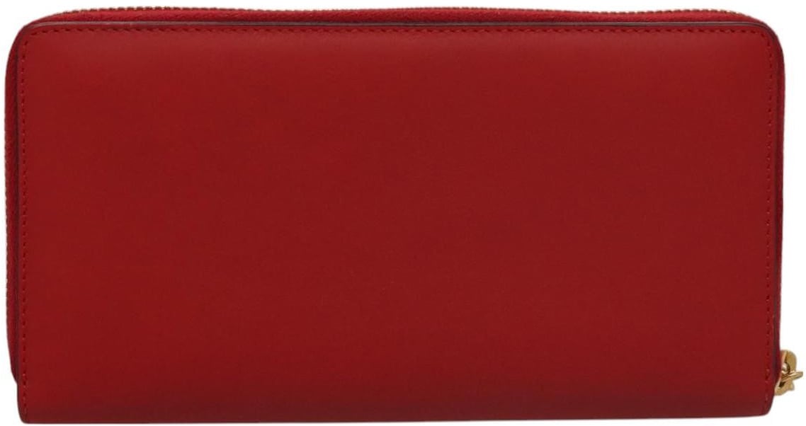 Gucci Gucci Bamboo Tassel Zip Organizer Wallet Leather Rood