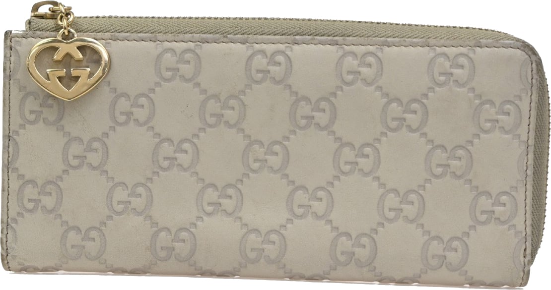 Gucci Gucci Interlocking G Zip Around Wallet (Outlet) Leather Long Beige