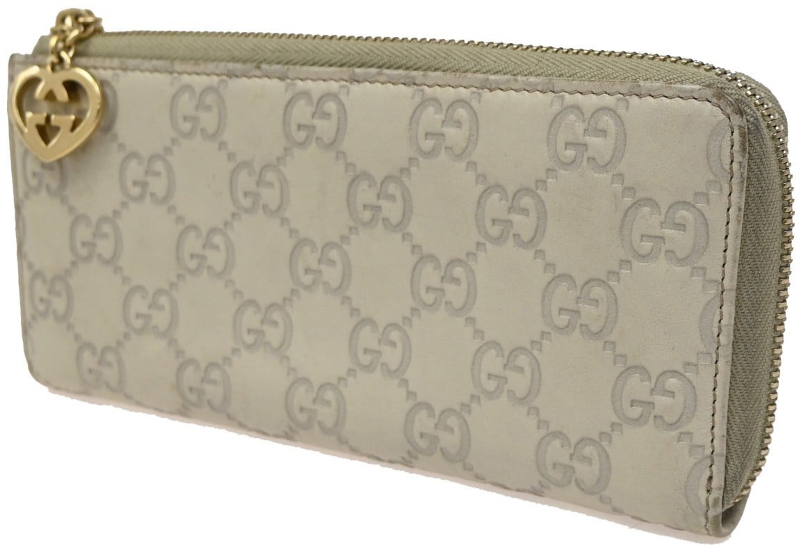 Gucci Gucci Interlocking G Zip Around Wallet (Outlet) Leather Long Beige