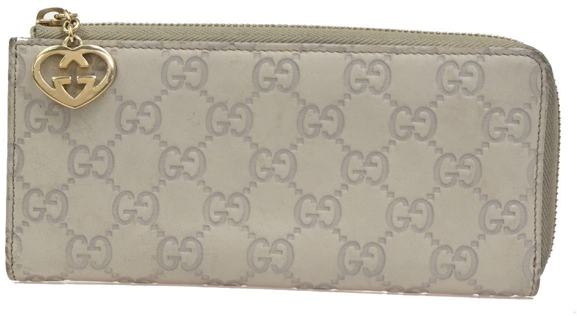 Gucci Interlocking G Zip Around Wallet (Outlet) Leather Long Beige