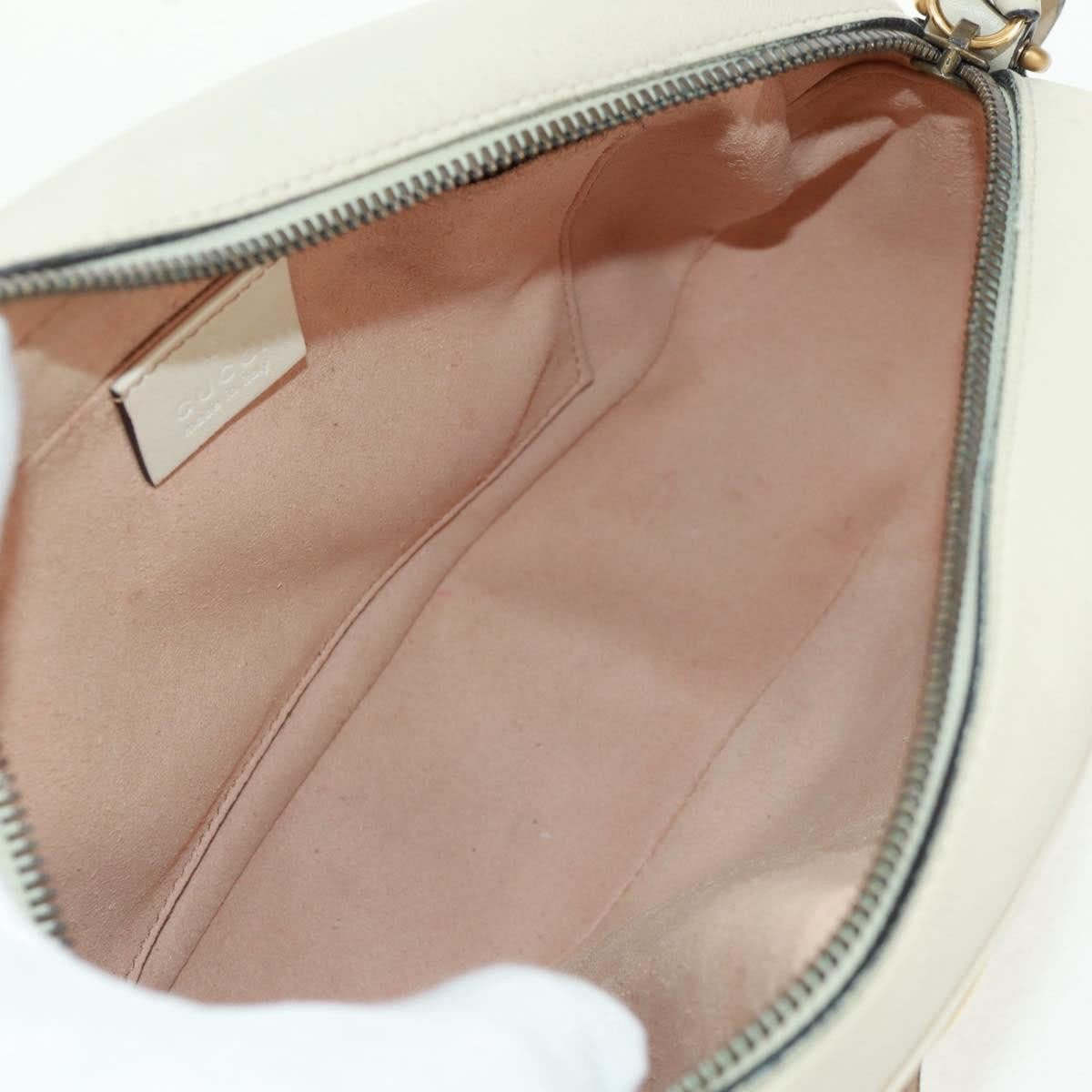 Gucci Gucci GG Marmont Camera Bag Trompe L'Oeil Matelasse Leather Small Wit