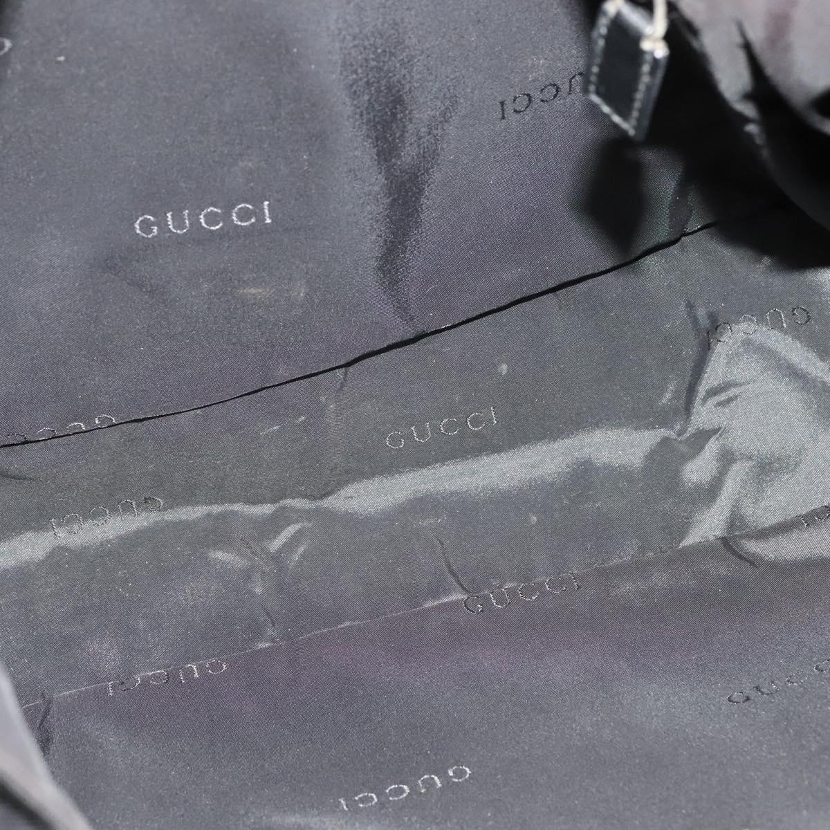 Gucci Gucci Side Pocket Flap Messenger Bag Nylon Zwart