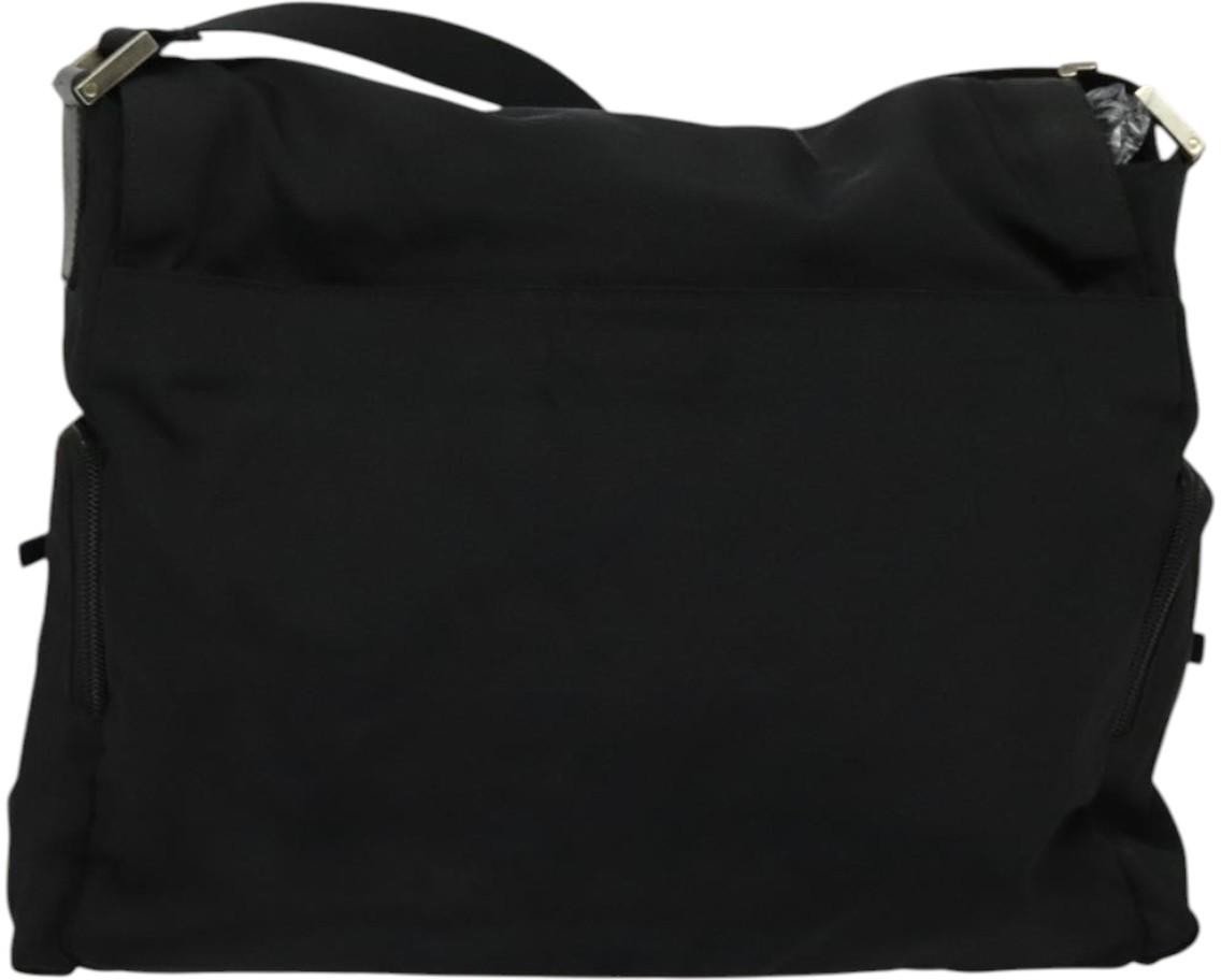 Gucci Gucci Side Pocket Flap Messenger Bag Nylon Zwart