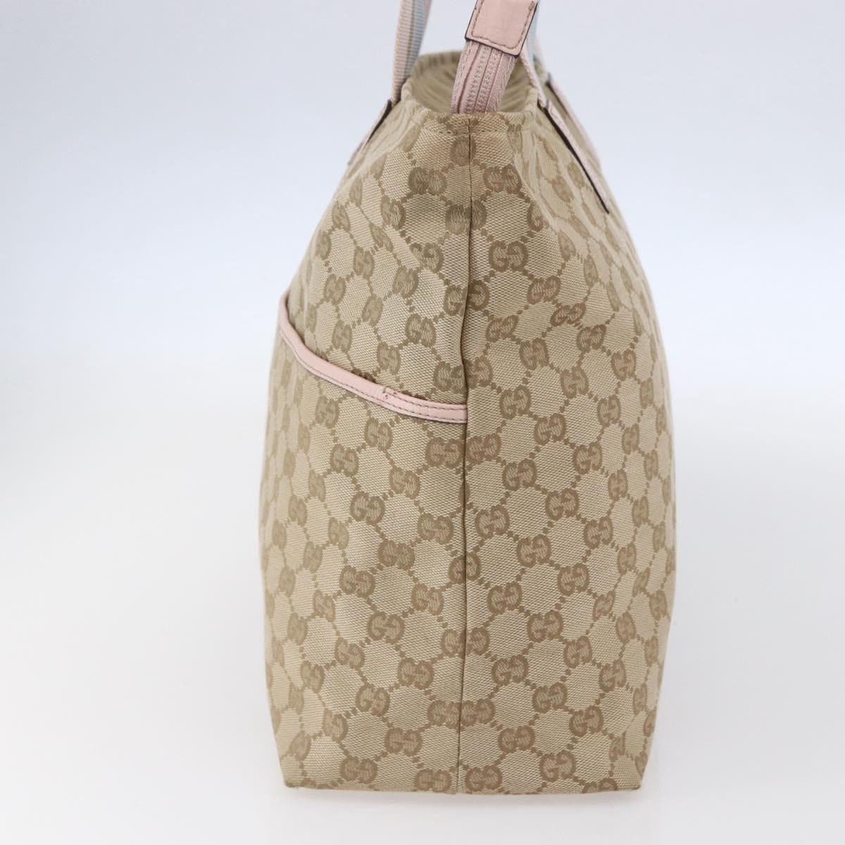 Gucci Gucci Diaper Web Strap Tote GG Canvas Large Beige