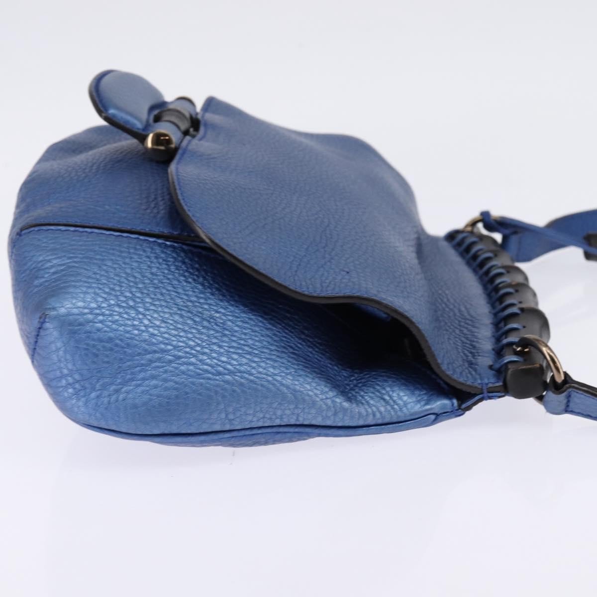 Gucci Gucci Nouveau Fringe Crossbody Bag Leather Small Blauw