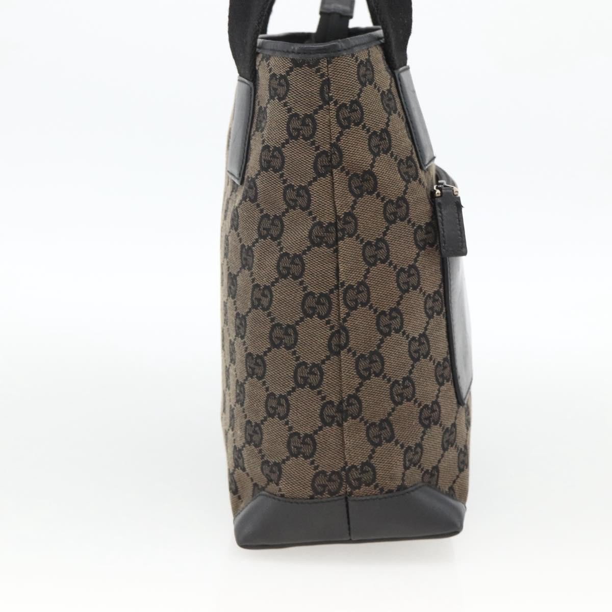 Gucci Vintage Front Pocket Tote GG Coated Canvas with Leather Zwart