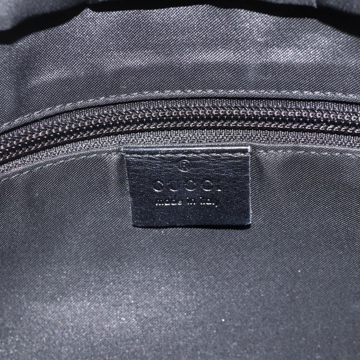 Gucci Vintage Front Pocket Tote GG Coated Canvas with Leather Zwart