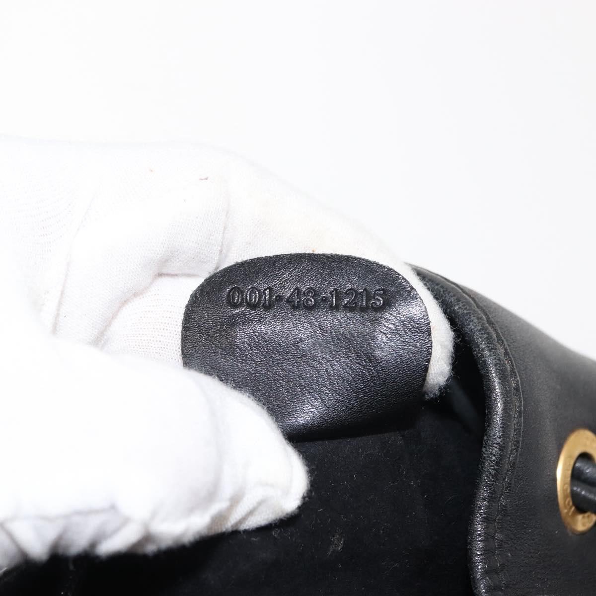 Gucci Gucci Vintage Drawstring Shoulder Bag Leather Zwart