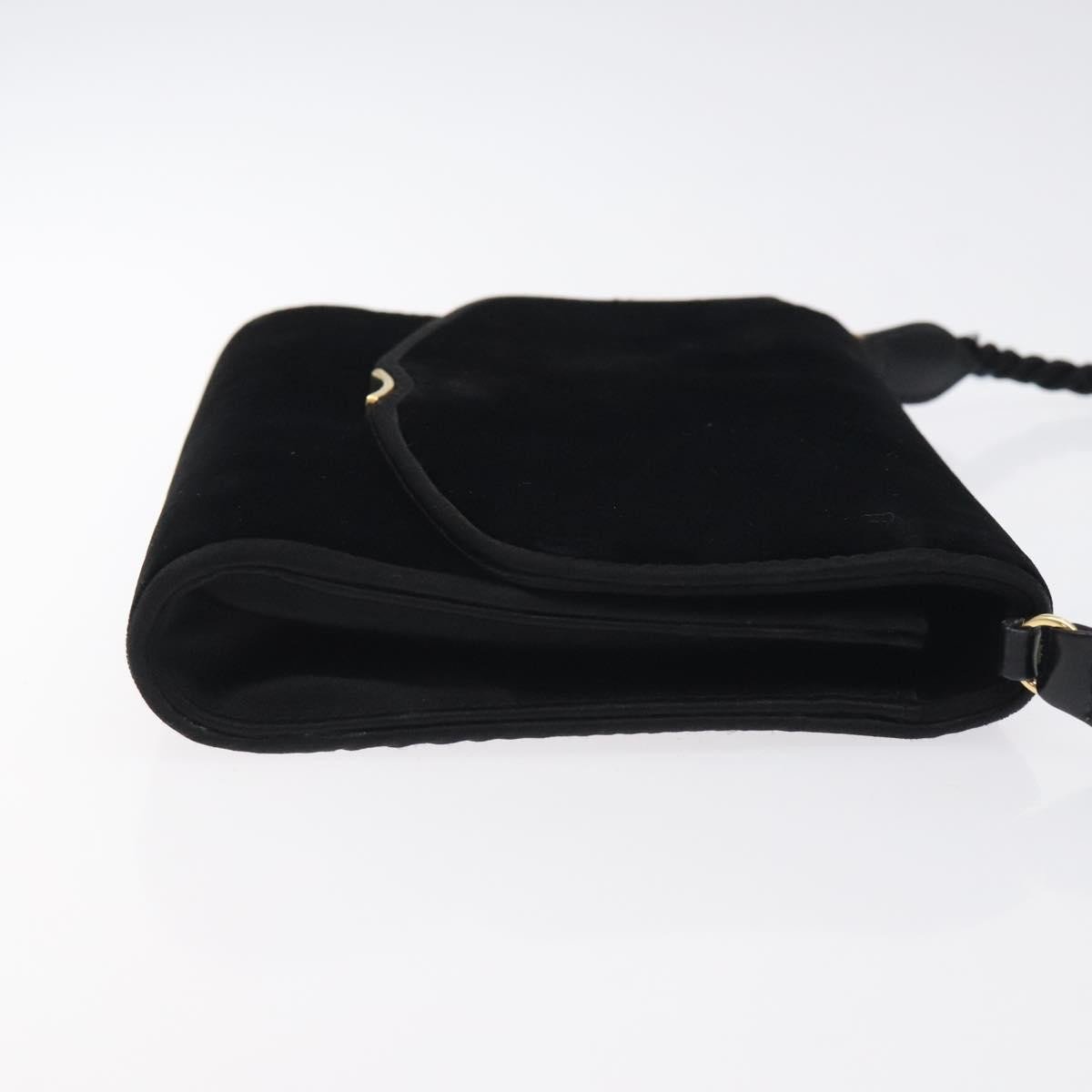 Gucci Vintage Flap Velvet Zwart