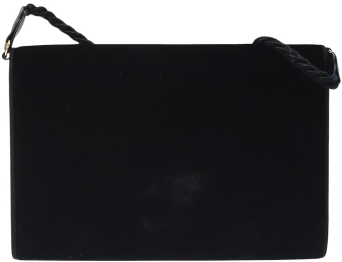 Gucci Vintage Flap Velvet Zwart