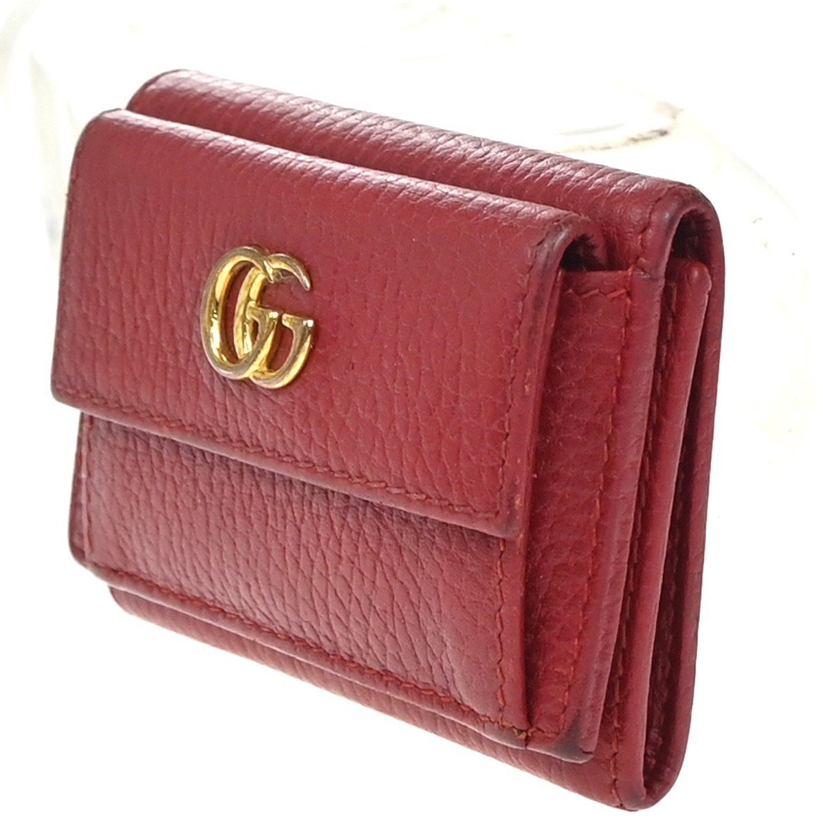 Gucci Gucci GG Marmont Wallet Leather Compact Rood