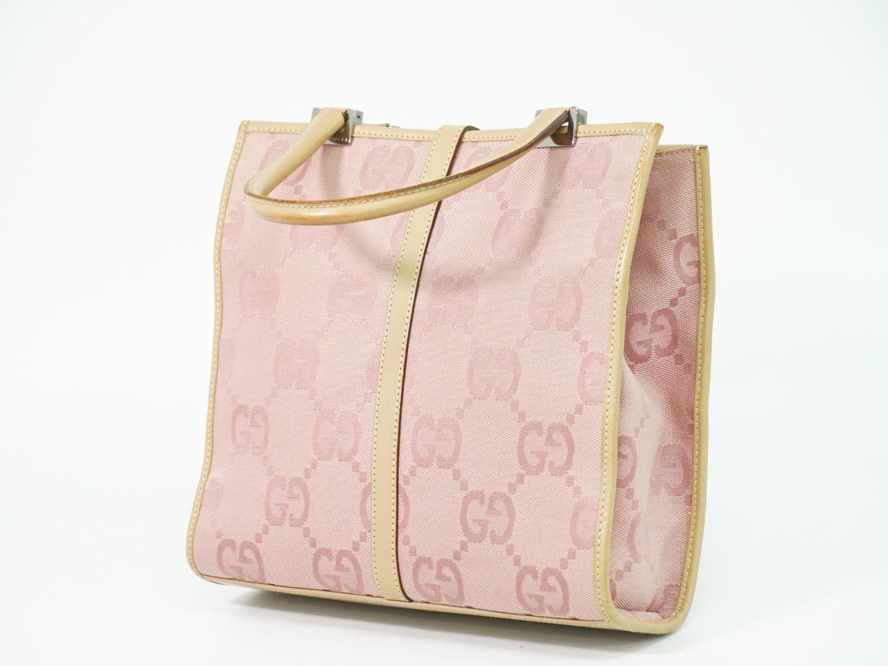 Gucci Gucci Jackie 1961 Tote GG Denim and Leather Small Roze