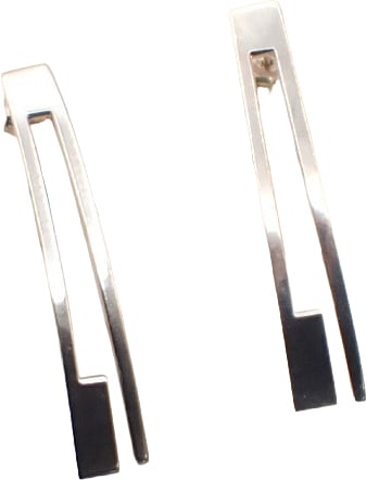 Gucci Gucci G Logo Long Studs Earrings Silver 925 Zilver