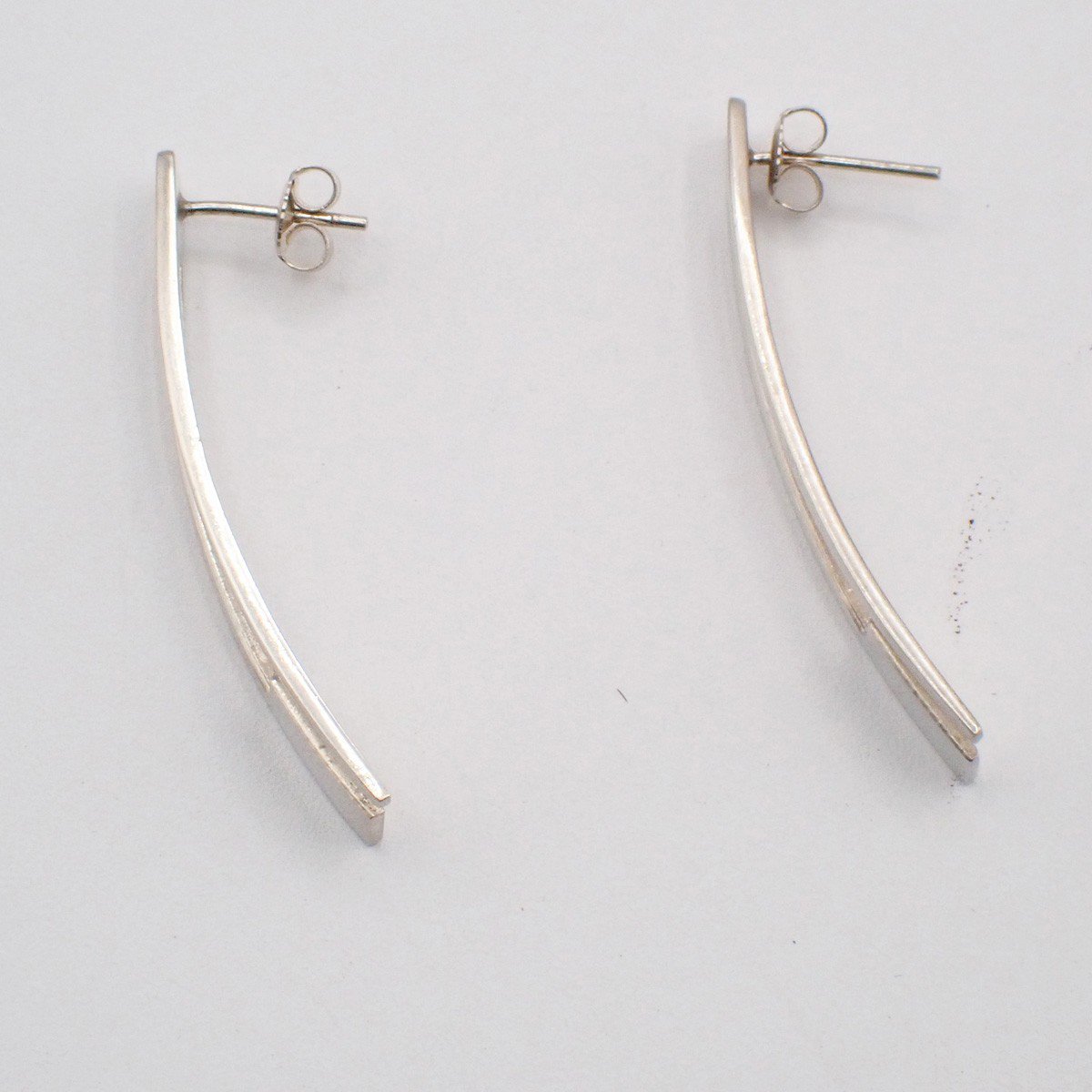 Gucci Gucci G Logo Long Studs Earrings Silver 925 Zilver