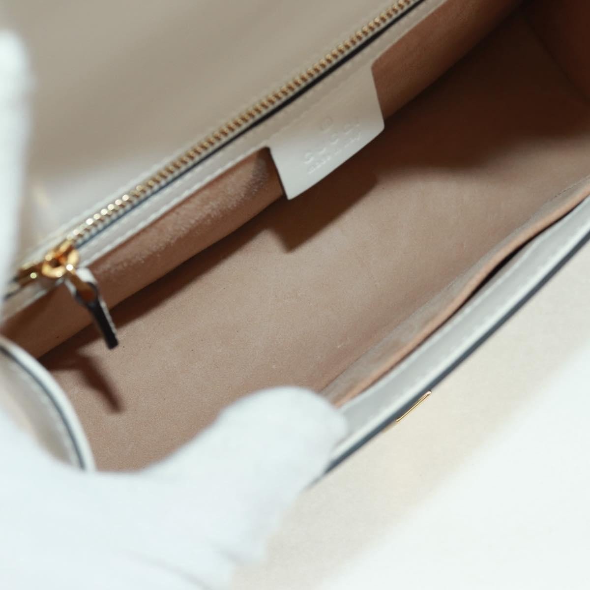 Gucci Gucci Sylvie Shoulder Bag Embroidered Leather Small Wit