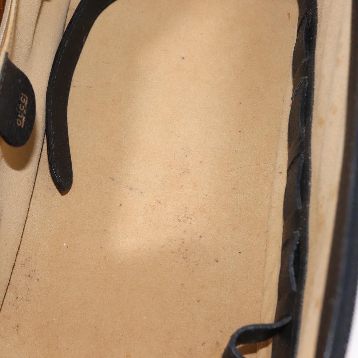 Gucci Gucci Vintage Bamboo Vanity Case Leather Medium Navy