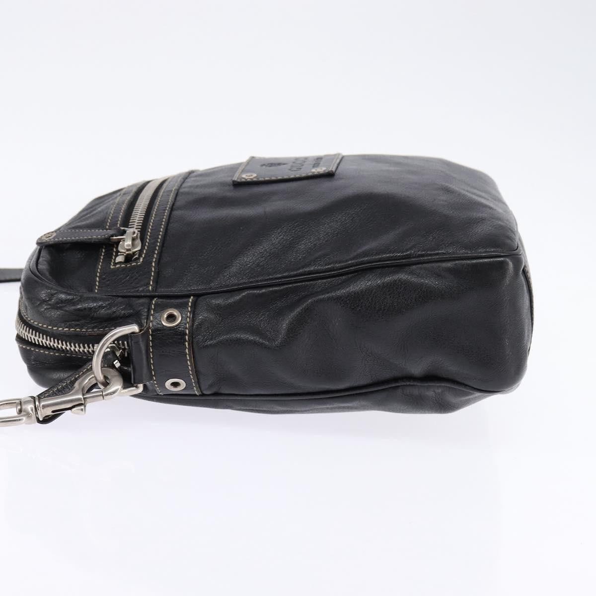 Gucci Gucci Front Zip Messenger Leather Zwart