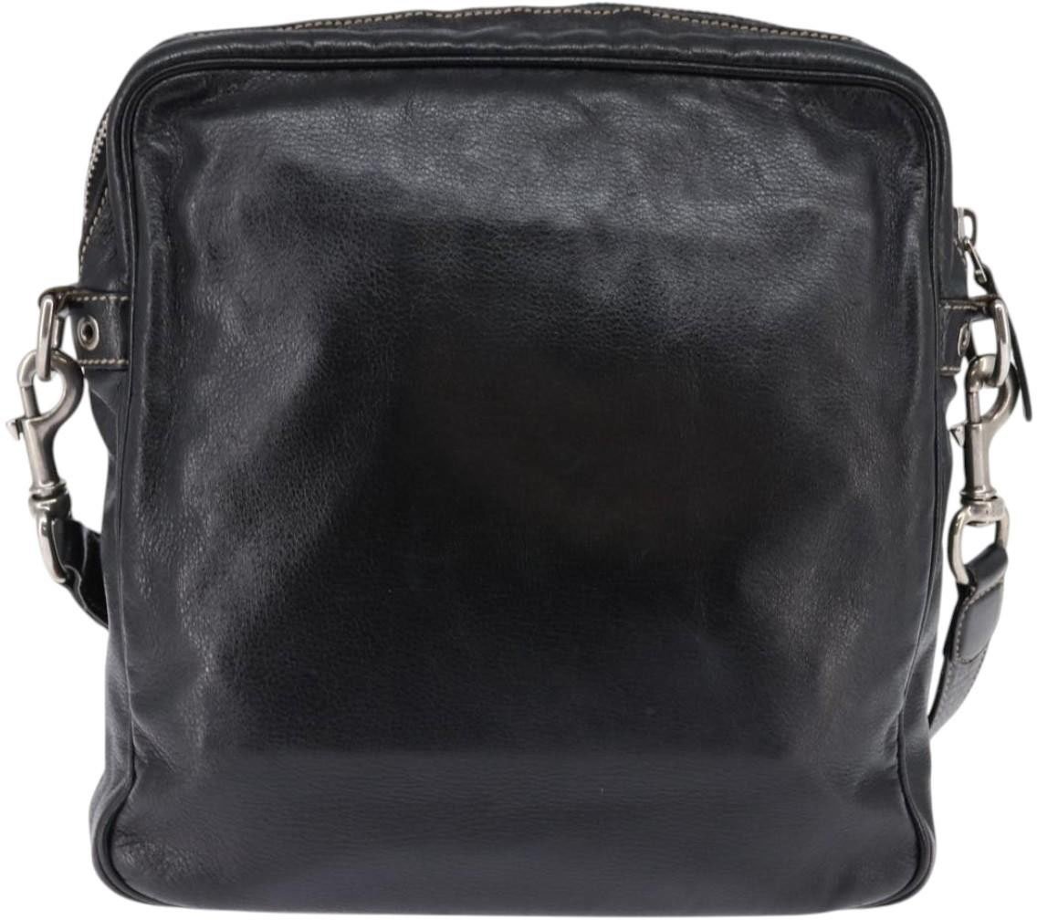 Gucci Gucci Front Zip Messenger Leather Zwart