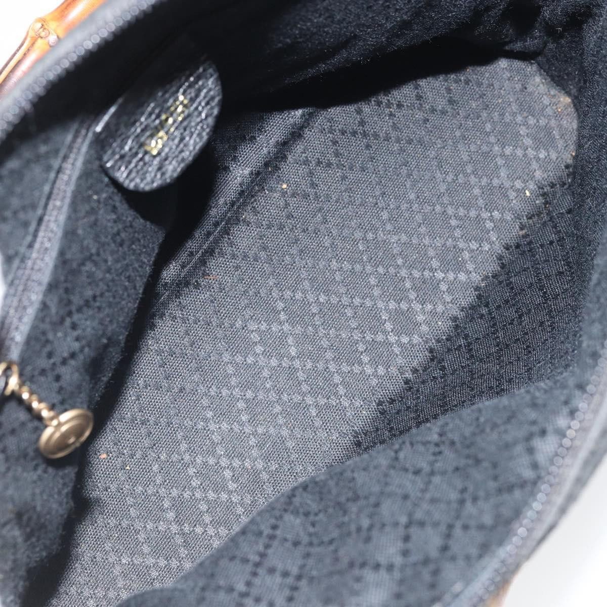 Gucci Gucci Vintage Bamboo Top Handle Bag Seude Zwart