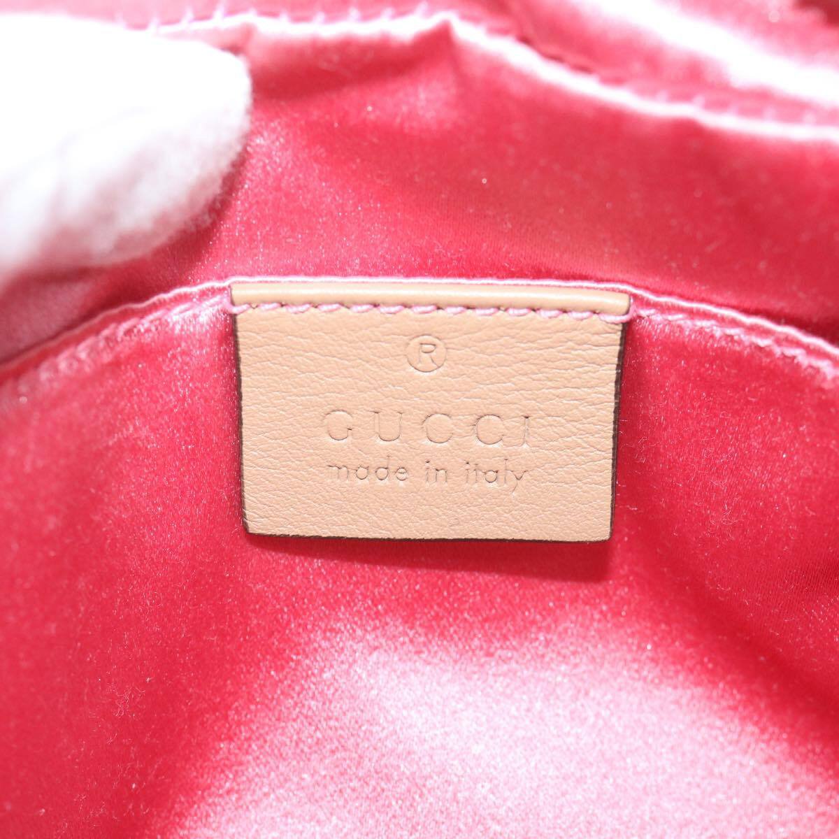 Gucci Gucci Pearly GG Marmont Shoulder Bag Embellished Matelasse Leather Small Goud