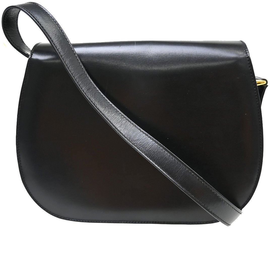 Gucci Vintage Lady Lock Flap Leather Small Zwart