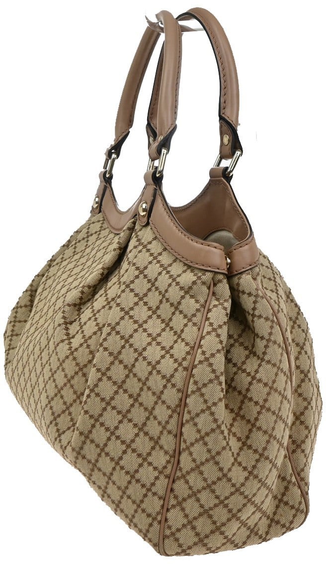 Gucci Gucci Sukey Tote Diamante Canvas Medium Bruin