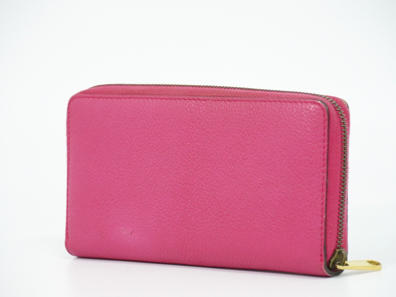 Gucci Vintage Logo Zip Around Wallet Leather Long Roze