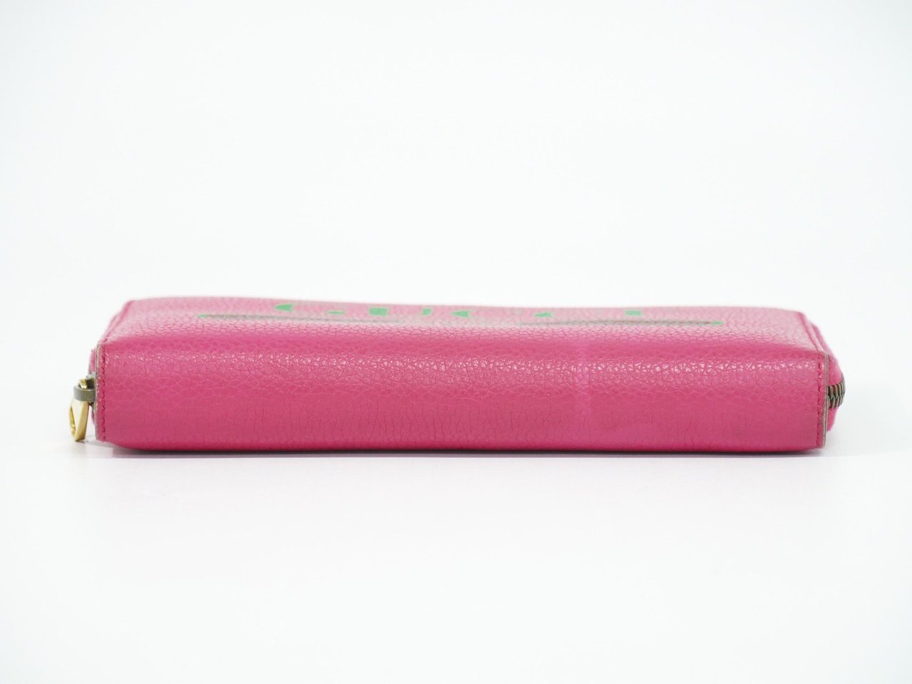 Gucci Vintage Logo Zip Around Wallet Leather Long Roze