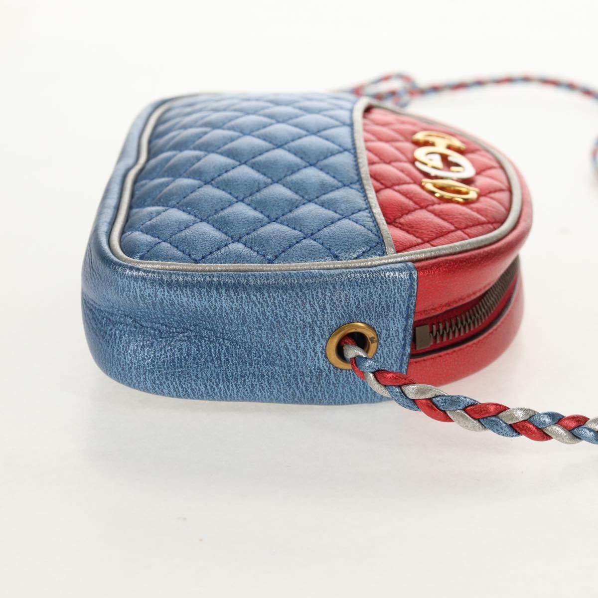 Gucci Gucci Trapuntata Camera Shoulder Bag Lambskin Blauw