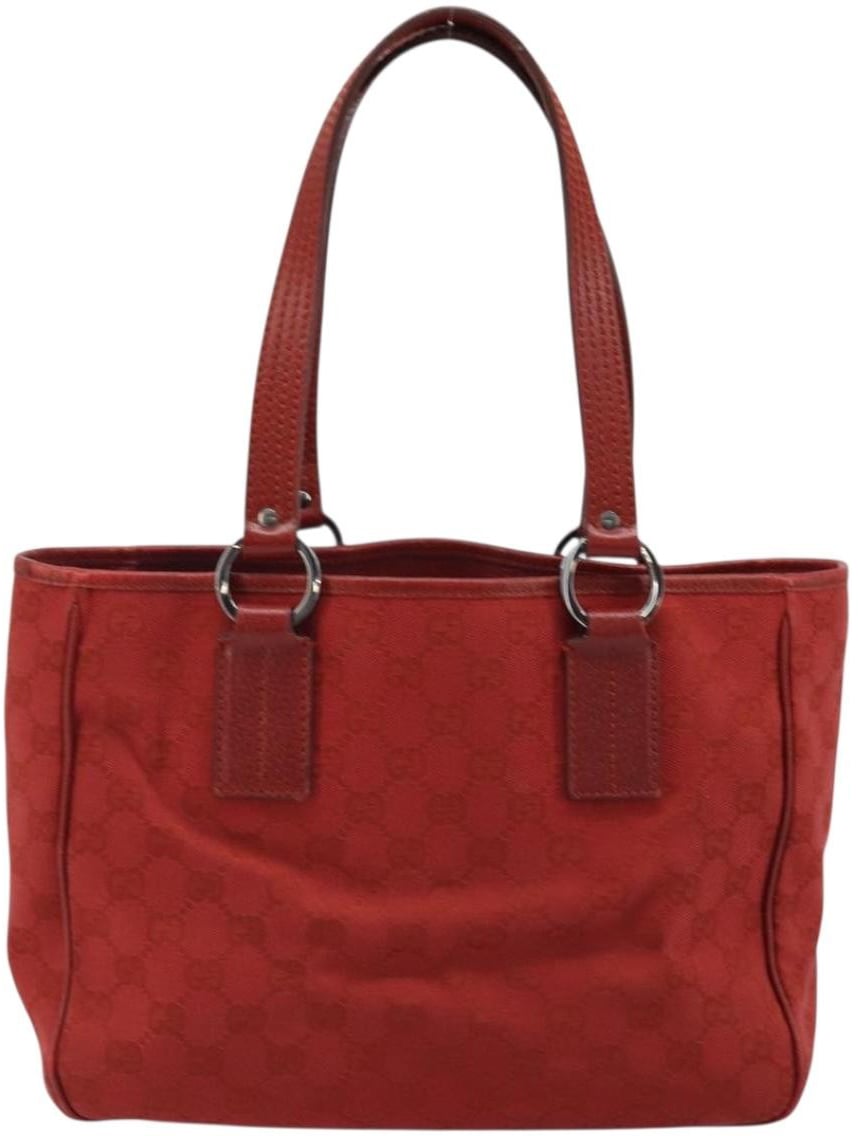 Gucci Vintage Open Tote GG Canvas Medium Rood