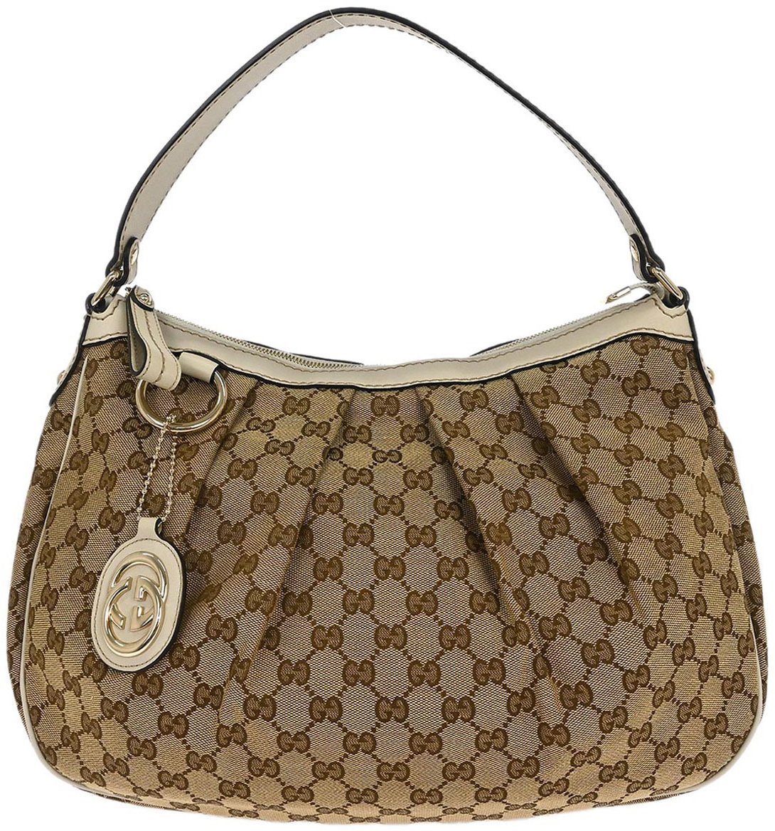 Gucci Gucci Sukey Hobo GG Canvas with Leather Medium Beige