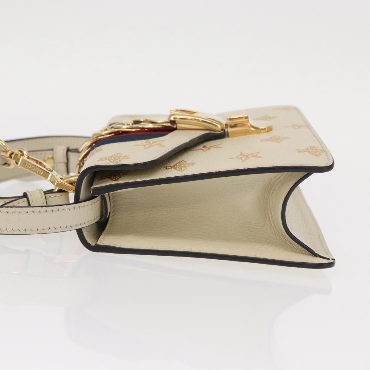 Gucci Gucci Sylvie Top Handle Bag Printed Leather Mini Beige