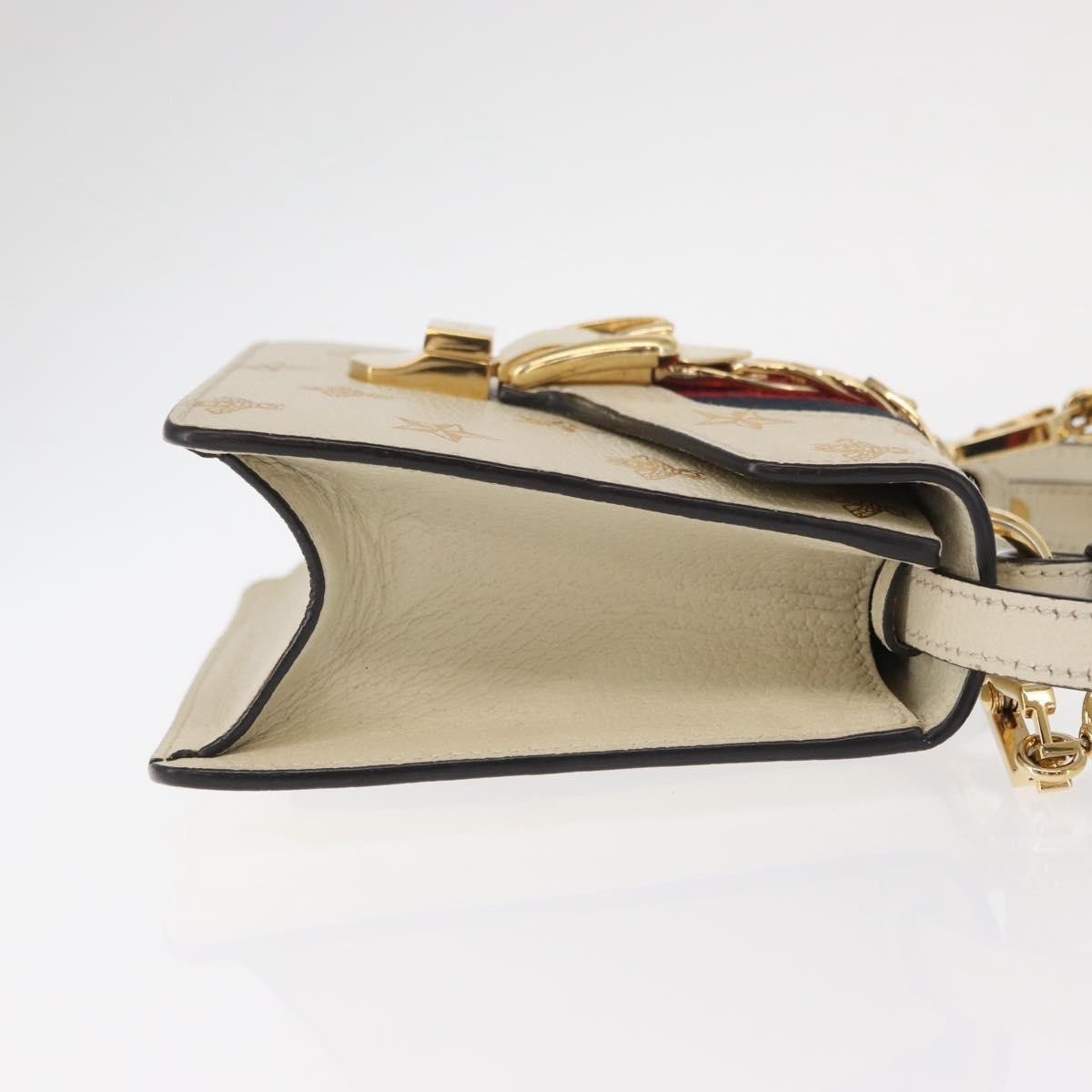 Gucci Gucci Sylvie Top Handle Bag Printed Leather Mini Beige